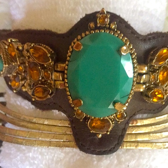 BCBG Boho Chic Sandals Stylish Very Rich Turquoise & Bronze Bling!! CLEAN & EXC! - Picture 6 of 8